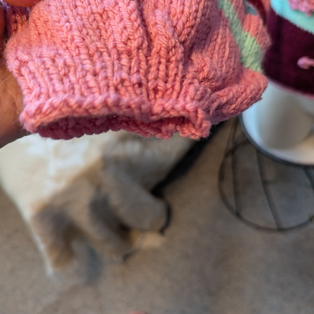 Handknit Ooak Custom Colorful Patchwork Knit Swea… - image 4